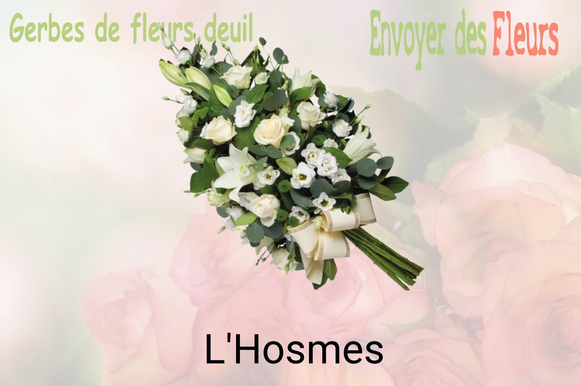 Gerbe de fleurs de deuil livrée à L'Hosmes